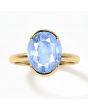 Blue Sapphire (Special Quality) Gold Dual-Claw Ring (R4)