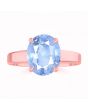 Blue Sapphire (Special Quality) Rose Gold Classic Solitaire Ring (R2)