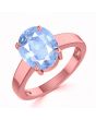 Blue Sapphire (Special Quality) Rose Gold Classic Solitaire Ring (R2)