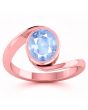 Blue Sapphire (Special Quality) Rose Gold Wave Ring (R3)