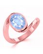 Blue Sapphire (Special Quality) Rose Gold Wave Ring (R3)