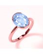 Blue Sapphire (Special Quality) Rose Gold Dual-Claw Ring (R4)