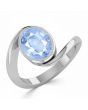 Blue Sapphire (Special Quality) Silver Wave Ring (R3)