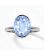 Blue Sapphire (Special Quality) Silver Dual-Claw Ring (R4)