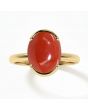 Coral (Special Quality) Gold Dual-Claw Ring (R4)
