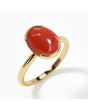Coral (Special Quality) Gold Dual-Claw Ring (R4)