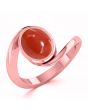 Coral (Special Quality) Rose Gold Wave Ring (R3)