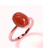 Coral (Special Quality) Rose Gold Dual-Claw Ring (R4)