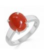 Coral (Special Quality) Silver Classic Solitaire Ring (R2)