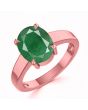 Emerald (Special Quality) Rose Gold Classic Solitaire Ring (R2)