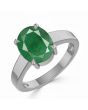 Emerald (Special Quality) Silver Classic Solitaire Ring (R2)