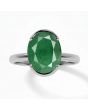 Emerald (Special Quality) Silver Dual-Claw Ring (R4)