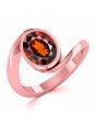 Gomed (Special Quality) Rose Gold Wave Ring (R3)