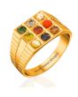 Modern Grid Navratna Men's Ring