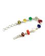 Navratna Sterling Silver Bracelet with all Nine Natural Gemstones for Navgraha Lab Certified Gm 44.16