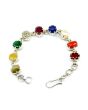 Navratna Sterling Silver Bracelet with all Nine Natural Gemstones for Navgraha Lab Certified Gm 42.73