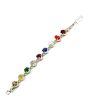 Navratna Sterling Silver Bracelet with all Nine Natural Gemstones for Navgraha Lab Certified Gm 42.73