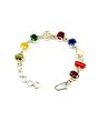 Navratna Sterling Silver Bracelet with all Nine Natural Gemstones for Navgraha Lab Certified Gm 44.58