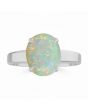 Opal (Special Quality) Silver Classic Solitaire Ring (R2)
