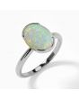 Opal (Special Quality) Silver Dual-Claw Ring (R4)
