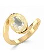 Yellow Sapphire (Special Quality) Gold Wave Ring (R3)