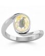 Yellow Sapphire (Special Quality) Silver Wave Ring (R3)