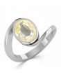 Yellow Sapphire (Special Quality) Silver Wave Ring (R3)