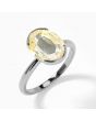 Yellow Sapphire (Special Quality) Silver Dual-Claw Ring (R4)