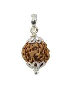 4 Mukhi Rudraksha Silver Pendant (Nepal)