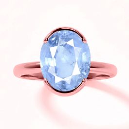 Blue Sapphire (Special Quality) Rose Gold Dual-Claw Ring (R4)