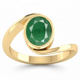 Emerald (Special Quality) Gold Wave Ring (R3)
