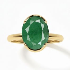 Emerald (Special Quality) Gold Dual-Claw Ring (R4)