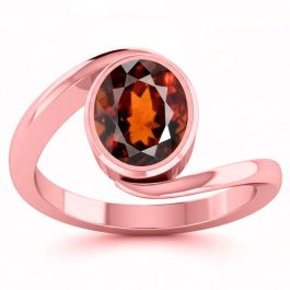 Gomed (Special Quality) Rose Gold Wave Ring (R3)