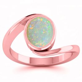 Opal (Special Quality) Rose Gold Wave Ring (R3)