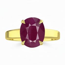 Ruby (Special Quality) Gold Classic Solitaire Ring (R2)