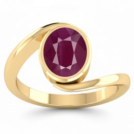 Ruby (Special Quality) Gold Wave Ring (R3)