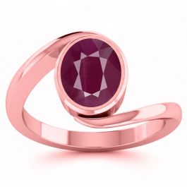 Ruby (Special Quality) Rose Gold Wave Ring (R3)