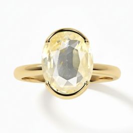 Yellow Sapphire (Special Quality) Gold Dual-Claw Ring (R4)