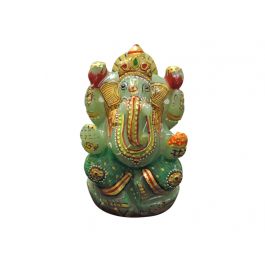 Green Jade Ganesha Idol
