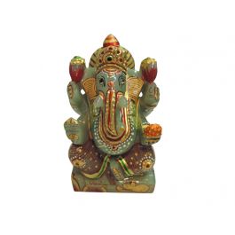 Green Jade Ganesha Idol